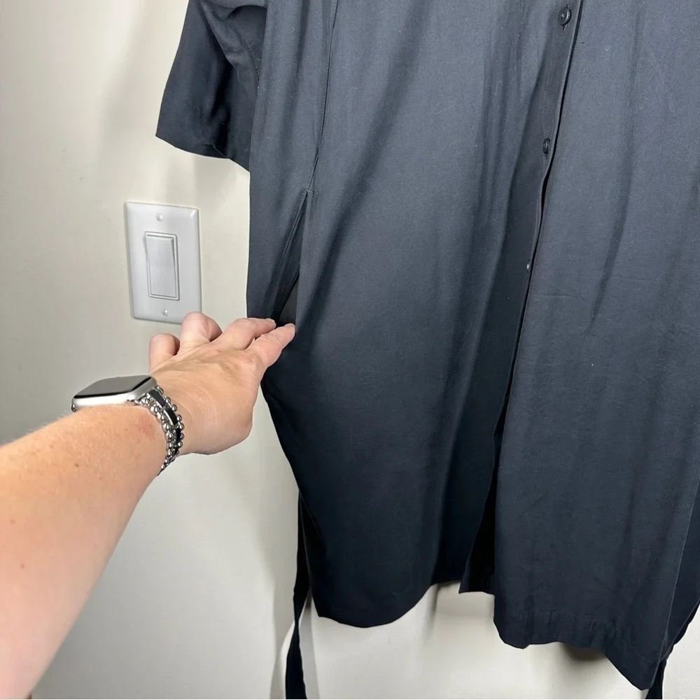 Lululemon Perfectly Poised Belted Shirt Dress Relaxed Fit Black 4